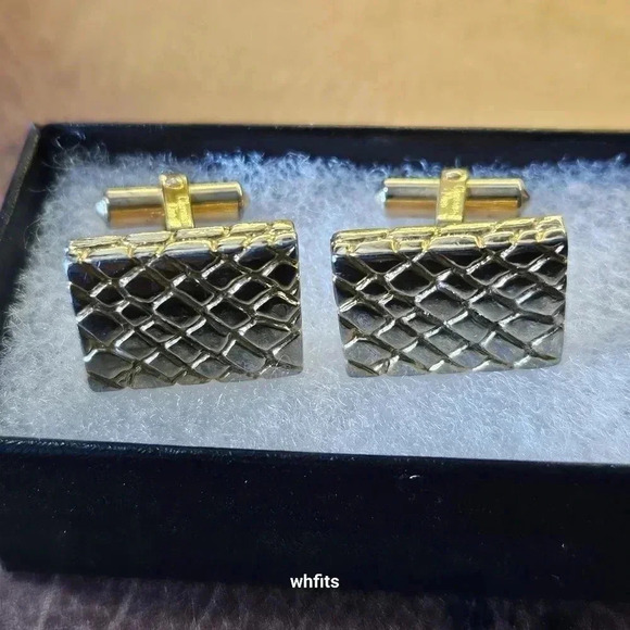 Dior Other - Christian Dior "Croc Leather" Gold Tone Cufflinks